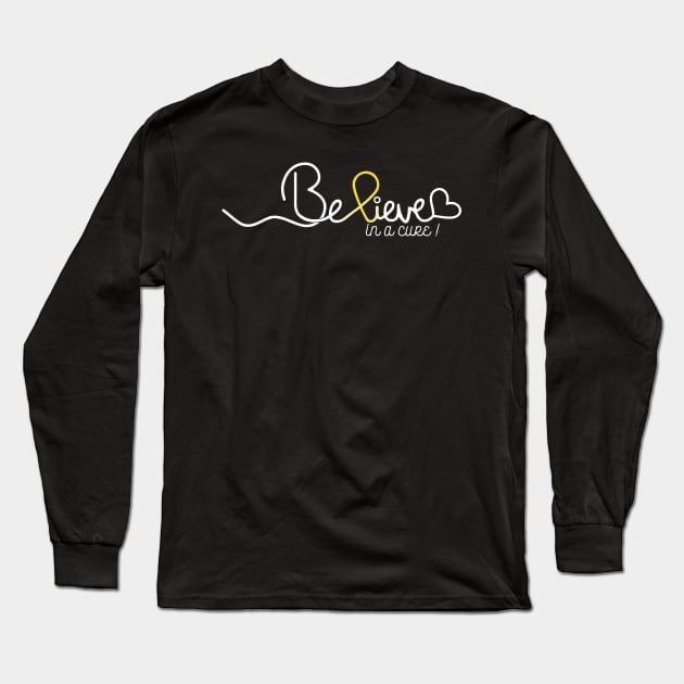 Believe- Sarcoma Cancer Gifts Sarcoma Cancer Awareness Long Sleeve T-Shirt by AwarenessClub